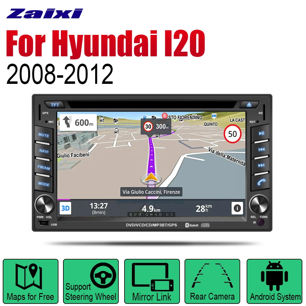 Автомагнитола ZaiXi 2 Din, автомобильный DVD на основе Android для Hyundai i20 Troy 2008 ~ 2012, GPS-навигация, BT, Wi-Fi, карта, мультимедийная система Автомагнитола ZaiXi 2 Din, автомобильный DVD на основе Android для Hyundai i20 Troy 2008 ~ 2012, GPS-навигация, BT, Wi-Fi, карта, мультимедийная система