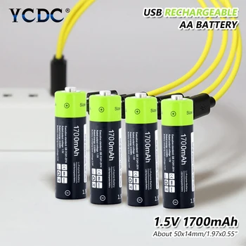 

High Grade USB AA Rechargeable Battery Lithium Polymer AA Bateria 1.5V 1700mAh Universal Batteies Charged With Micro USB Cable