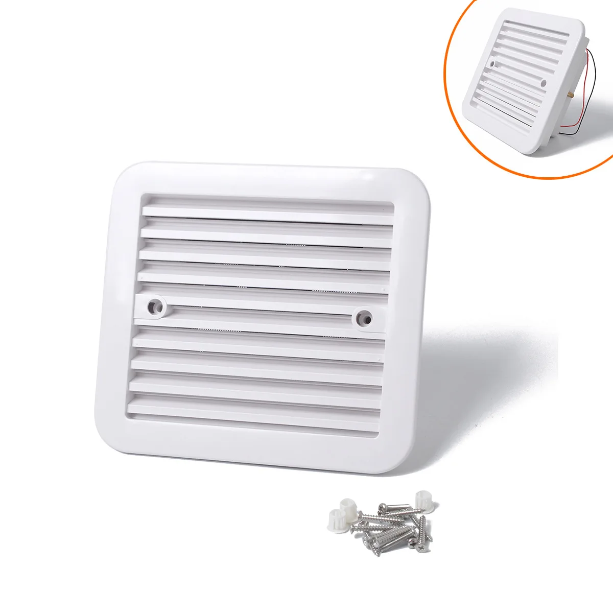 

silence 12V Fridge Vent Outlet With Fan For RV Trailer Caravan Side Air Ventilation Exhaust Fan White RV Car Styling Accessories