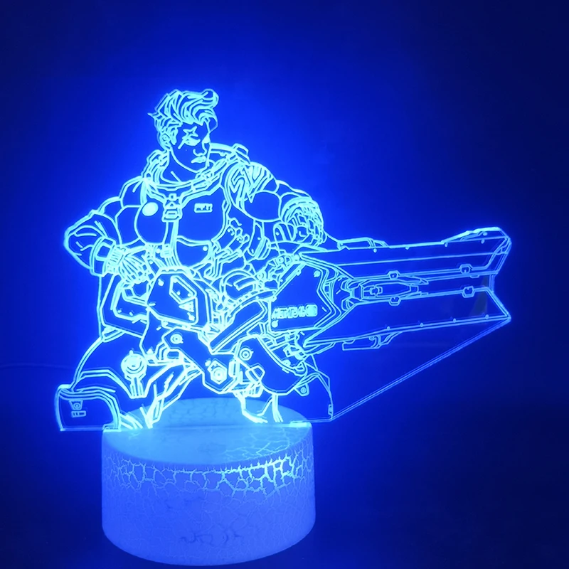 3D лампа игра Overwatch герой заря милый приз для девочек для рождественского Украшения Яркая база сенсорный датчик Светодиодный Ночник светильник