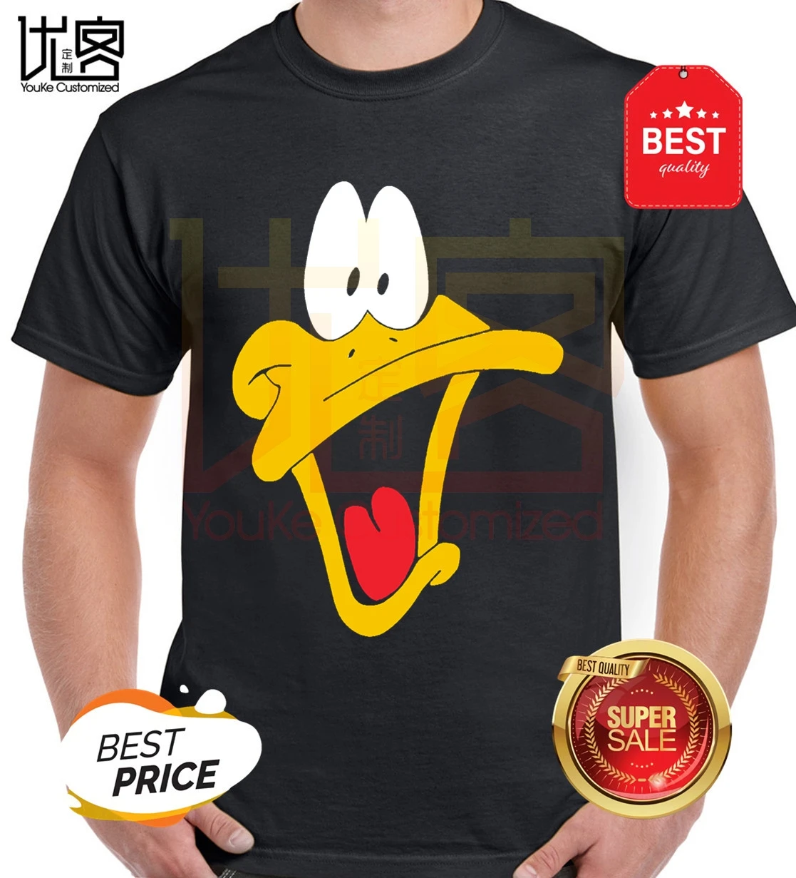 Новинка 2020 летние футболки мужская футболка с надписью Daffy Duck Looney Tunes 100% хлопок