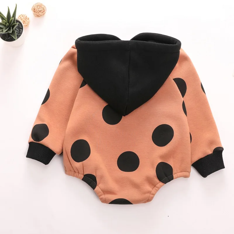 Теплая одежда для маленьких девочек осенний Детский комбинезон в горошек, комплект для новорожденных, детские чулки для девочек, колготки Детский комбинезон хлопок для девочек