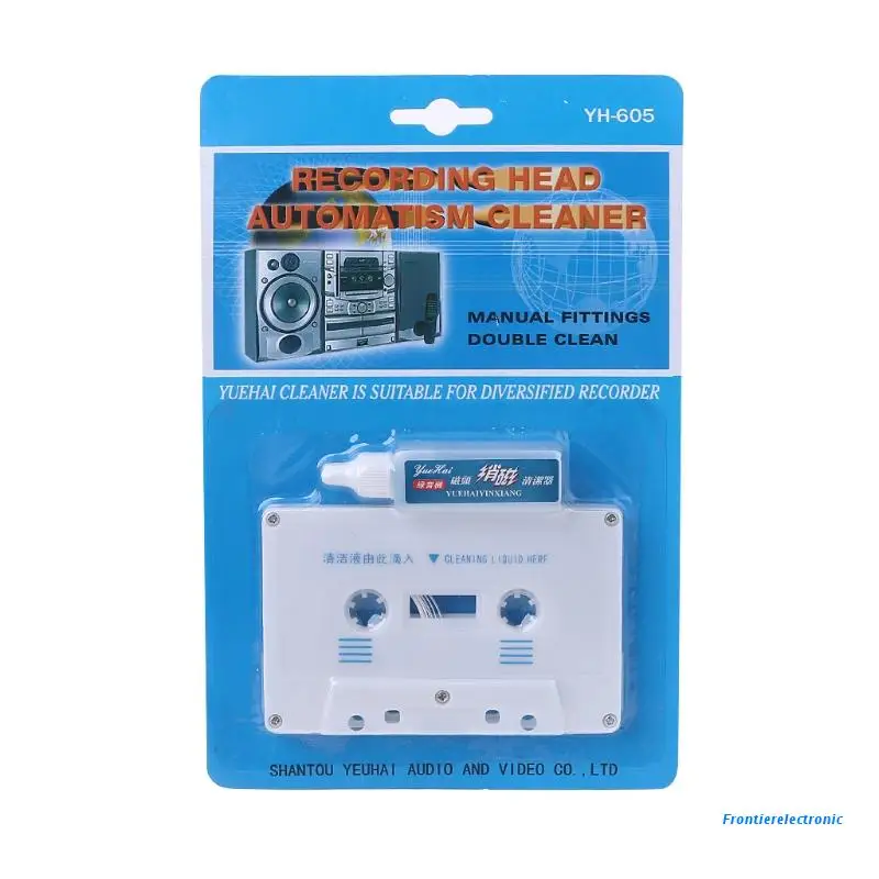 -Audio Tape Cassette Head Cleaner Demagnetizer w/ 1 Cleaning Fluids Care Wet - ANKUX Tech Co., Ltd