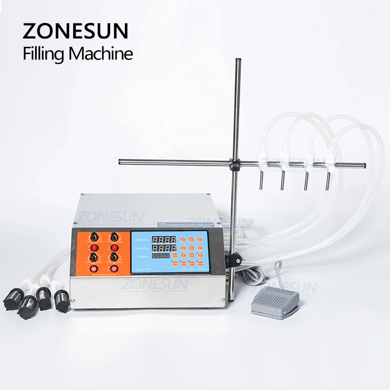 ZONESUN Электрический цифровой насос с 4 насадками жидкий парфюм вода сок эфирное
