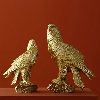 

Nordic Golden Eagle Resin Bird Lucky Miniature Figurines Feng Shui Crafts Vintage Home Decor Good Luck Desk Decoracion Hogar
