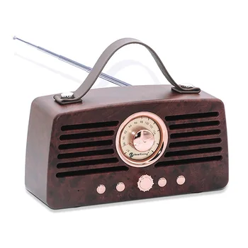 

USB Charging Portable Handsfree Calling Subwoofer Home Broadcasting FM Radio Music Player Bluetooth Speaker Mini Retro Stereo