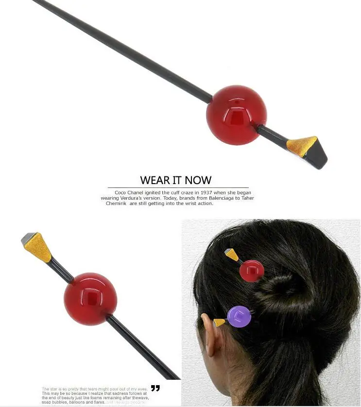 Нескольких цветов японский оиран головные уборы акриловая заколка для волос кимоно мяч аксессуары для волос