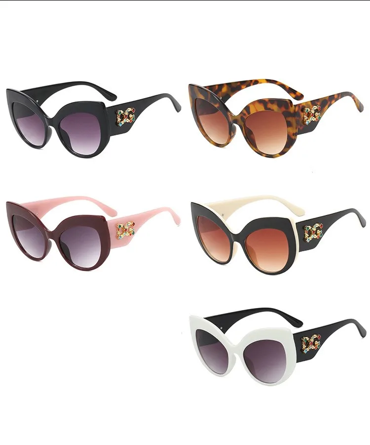 Роскошные солнцезащитные очки женские модные солнцезащитные очки Брендовые ретро очки кошачий глаз с бриллиантами