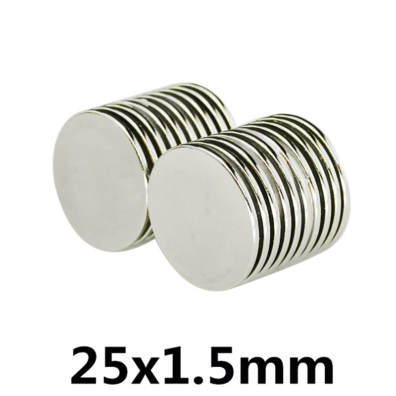 

500/1000/1500 pcs Super 25x1.5mm strong sticking neo 25*1.5mm neodymium magnets N35 permanent magnet