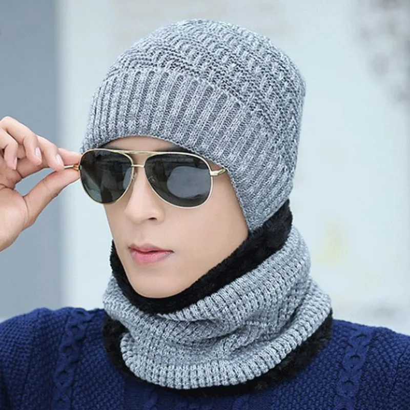 Зимние шапки для мужчин Skullies Beanie шапка зимняя шапка для мужчин и женщин шерстяной шарф шапка s Набор Балаклава маска Gorras Bonnet вязаная шапка