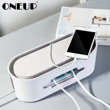 

ONEUP Plastic Wire Storage Box waterproof Power Strip Cable Storage Box Organizing Charger Socket Cables Household Supplies Case