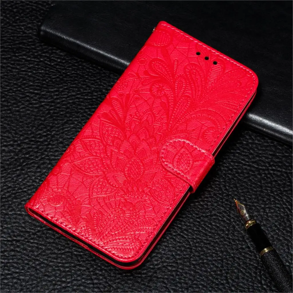 Floral Design Wallet Phone Case with Card Holder Slots and Stand Functionality
