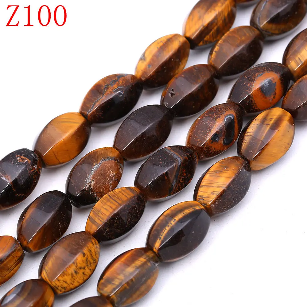 Tiger Eye Yumten овальная аквамариновая бусина 10 мм* 14 мм натуральный камень свободные бусины розовый кварц топаз DIY ювелирные изделия ожерелье натуральные камни бисер для бисероплетения - Цвет: Tiger Eye