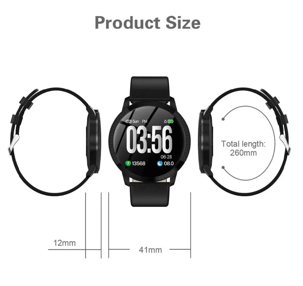 CF18 Smart Bracelet Round Screen Waterproof Heart Rate Blood Pressure Smart Watch Smart Wristband Pedometer Fitness Tracker