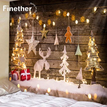 

Christmas Tree Lights Gift Print Tapestry Wall Hanging Art Decoration