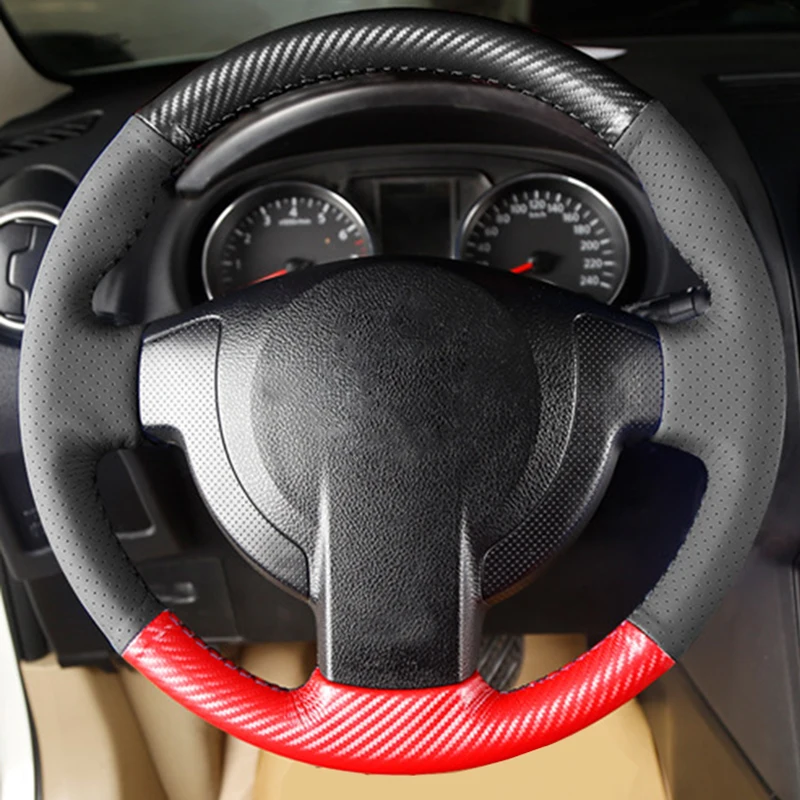 Углеродные фибра; микроволокно кожа DIY Плетеный чехол на руль автомобиля аксессуары для Nissan Qashqai J10 J11 X-TRAIL T31 NV200 - Название цвета: Type 3