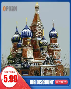 

OPDBN Wall Art Canvas Painting by Number Posters Handpainted Oil Painting Picture for Living Room Home Decor No Frame