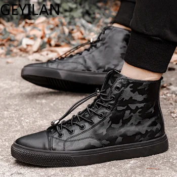 

Fashion outdoor Men Winter with fur Shoes Warm Ankle Botas Hombre comfortable Leather Winter plush Boots Men size 38-44