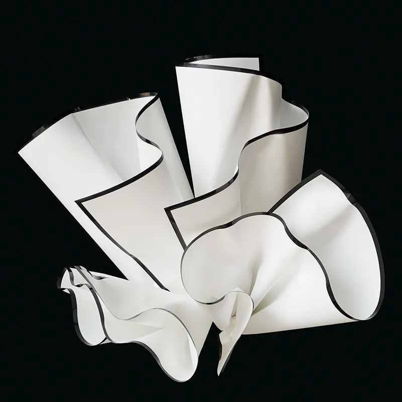 20 шт черный белый цвет водонепроницаемая оберточная бумага для цветов s 60 см букет оберточная бумага цветочный Материал Подарочная упаковка крафт бумага - Цвет: Белый