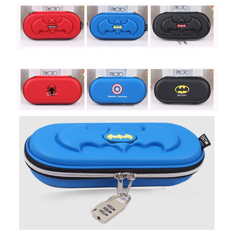 

Spider-Man Captain America Batman Hard Shell Pencil Case Large Capacity Stationery Boys Primary School Pupils Pencil Case