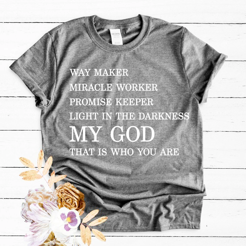Женская футболка с надписью Way Maker Miracle Worker хлопковая Футболка Tumblr Christian