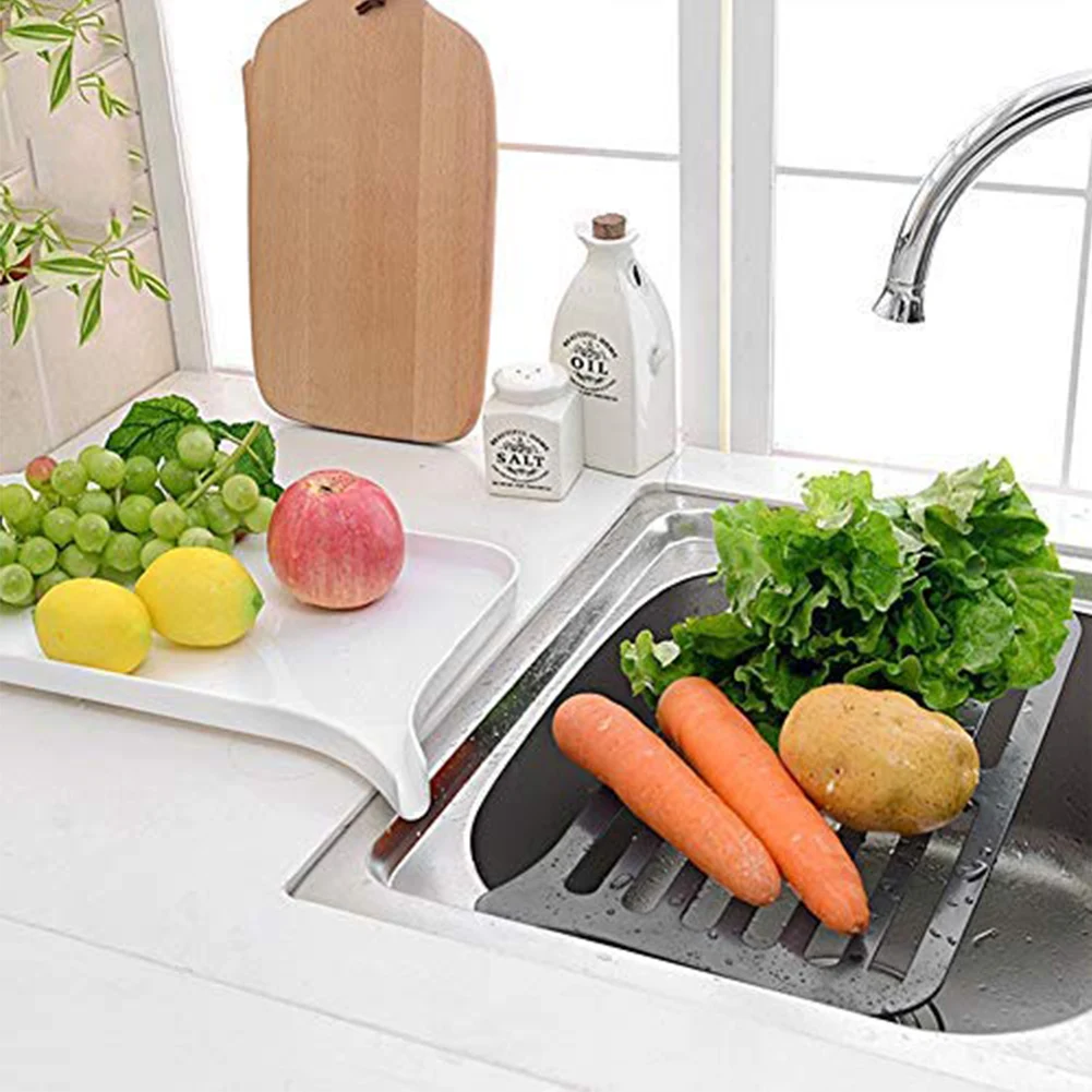 

Kitchen Accessories Drain Board Dish Drying Pad Double Layer Kitchen Drain Shelf Sink Detachable Draining Rack Tray Fit for Dish