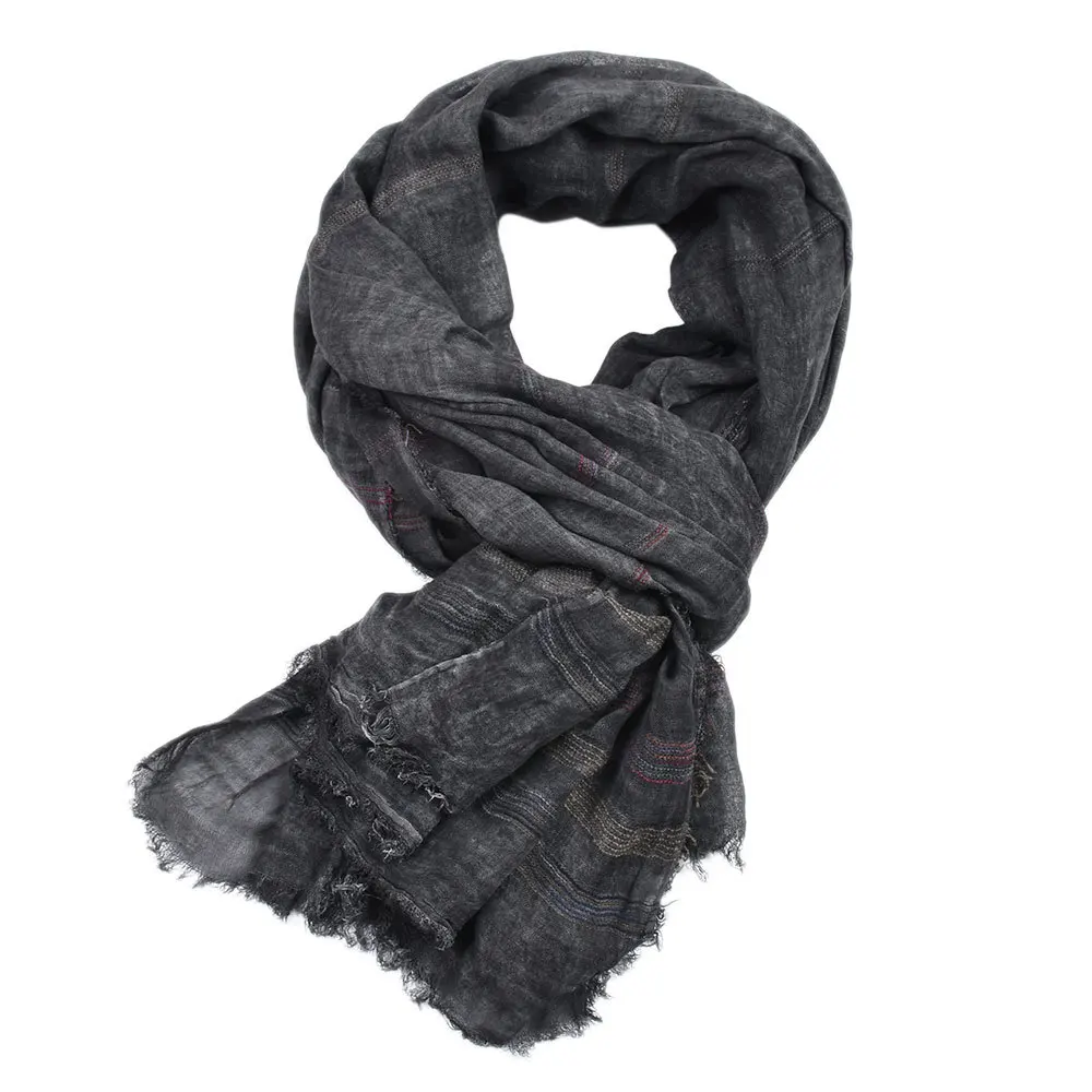 Scarf Men Cotton Linen Tie-dye Striped Winter Casual Male Bufanda Shawl Europe and America knitted scarf cashmere scarf tactical scarf neck tube scarf fleece scarf polar fleece scarf hair ribbon scarf