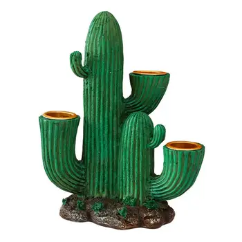 

1 Pc Decorative Cactus Candlestick Resin Candlestick Cactus Decor Ornament for Office Desktop Living Room Home