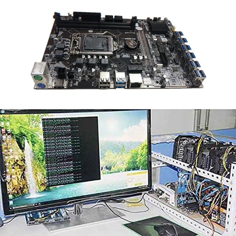 (Cupón de 3 $) placa base de minería B250C BTC con Cable SATA + Cable de interruptor 12xpcie a ranura GPU USB3.0 LGA1151 compatible con DDR4 DIMM RAM - Imagen 5