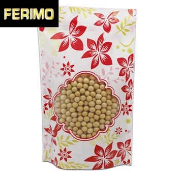 

100pcs/Lot Clear Plastic Reclosable Zipper Pouch Stand up Package Bag for Coffee Tea Storage Clear Window Printed Poly Gift Bags