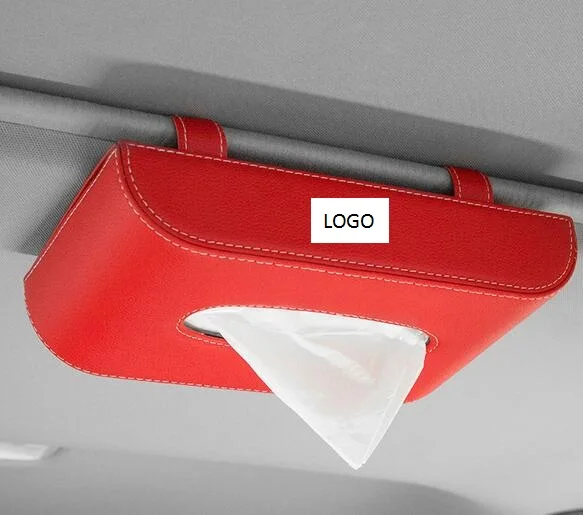 

Leather Car Sun Visor Tissue Box Auto Pumping Cassette Holder Removable Paper Napkin Box Organizer Fit For BMW