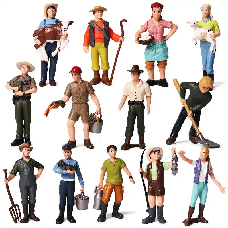 Farm Staff Worker Farmer Action Figure PVC People Model Figurine Decor Decoration Accessories