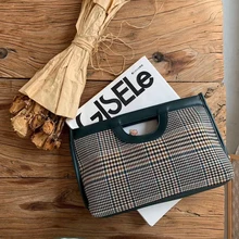 Новинка, зимняя Маленькая женская сумка, корейский стиль, женская сумка, сумка через плечо, сумка через плечо, сумка в клетку, сумка-клатч