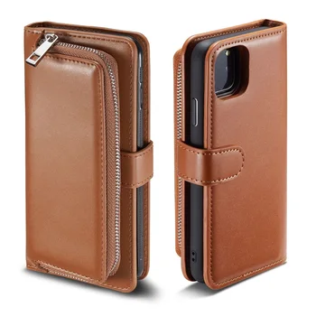 

Detachable Zipper Wallet Case For iPhone 11 Pro Max Leather Case For iPhone 8 Plus 7 6 6s XS Max XR X 11 Phone Pouch Purse EEMIA