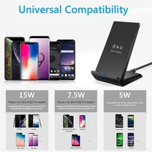 15 Вт/10 Вт Быстрое беспроводное зарядное устройство подставка для IPhone 11 Pro X XS 8 XR samsung S9 S10 S8 S10E Qi Беспроводное зарядное устройство станция зарядное устройство для телефона