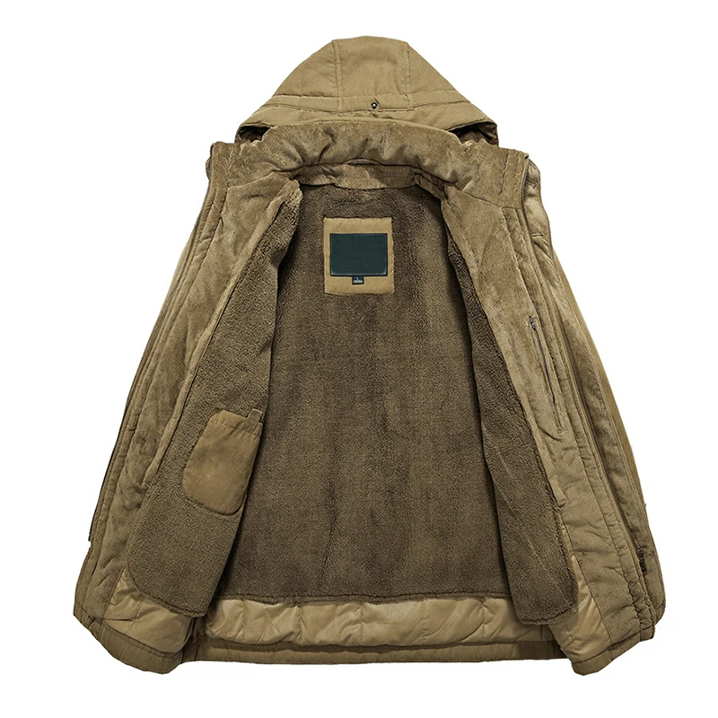 iSurvivor Winter Jacket Men Casual Thicken Warm Minus 40 Degrees Cotton-Padded Jackets Men's Hooded Windbreaker Parka