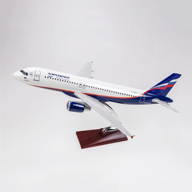 

47CM 1/80 Airbus 320 A320 Russia Air Airline Plane Model Alloy Base Kid Airplane Toys Fixed-wing Aircraft Decration Display Show