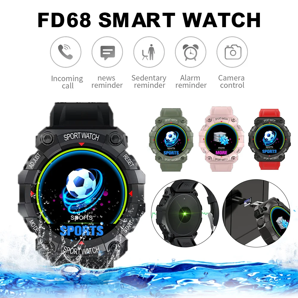 

Smart Watch Fitness Tracker Pedometer Bluetooth Heart Rate Sleep Monitor IP67 Waterproof iOS and Android Compatible