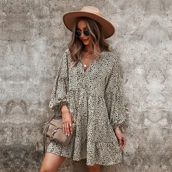 Vestido camisero mujer de leopardo