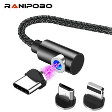Магнитный зарядный кабель Micro USB Type C для Huawei Samsung Быстрая зарядка