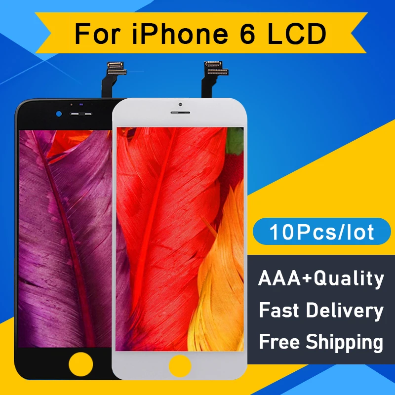 10 шт./лот качество AAA для iPhone 6 ЖК дисплей сенсорный экран дигитайзер в сборе