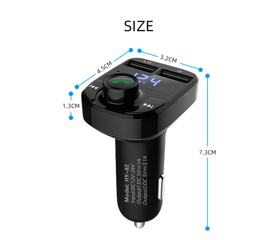 Anstar fm-передатчик Bluetooth 4,0 Автомобильный комплект MP3-плеер светодиодный двойной зарядное устройство usb дисплей напряжения Micro SD TF воспроизведение музыки