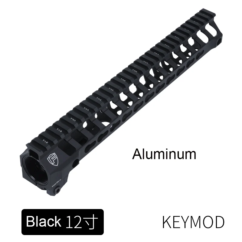 Тактический гелевый бластер M-LOK Keymod 9 12 дюймов Тонкий свободный поплавок Handguard Пикатинни кронштейн 556 для страйкбола - Цвет: 12 inch Keymod black