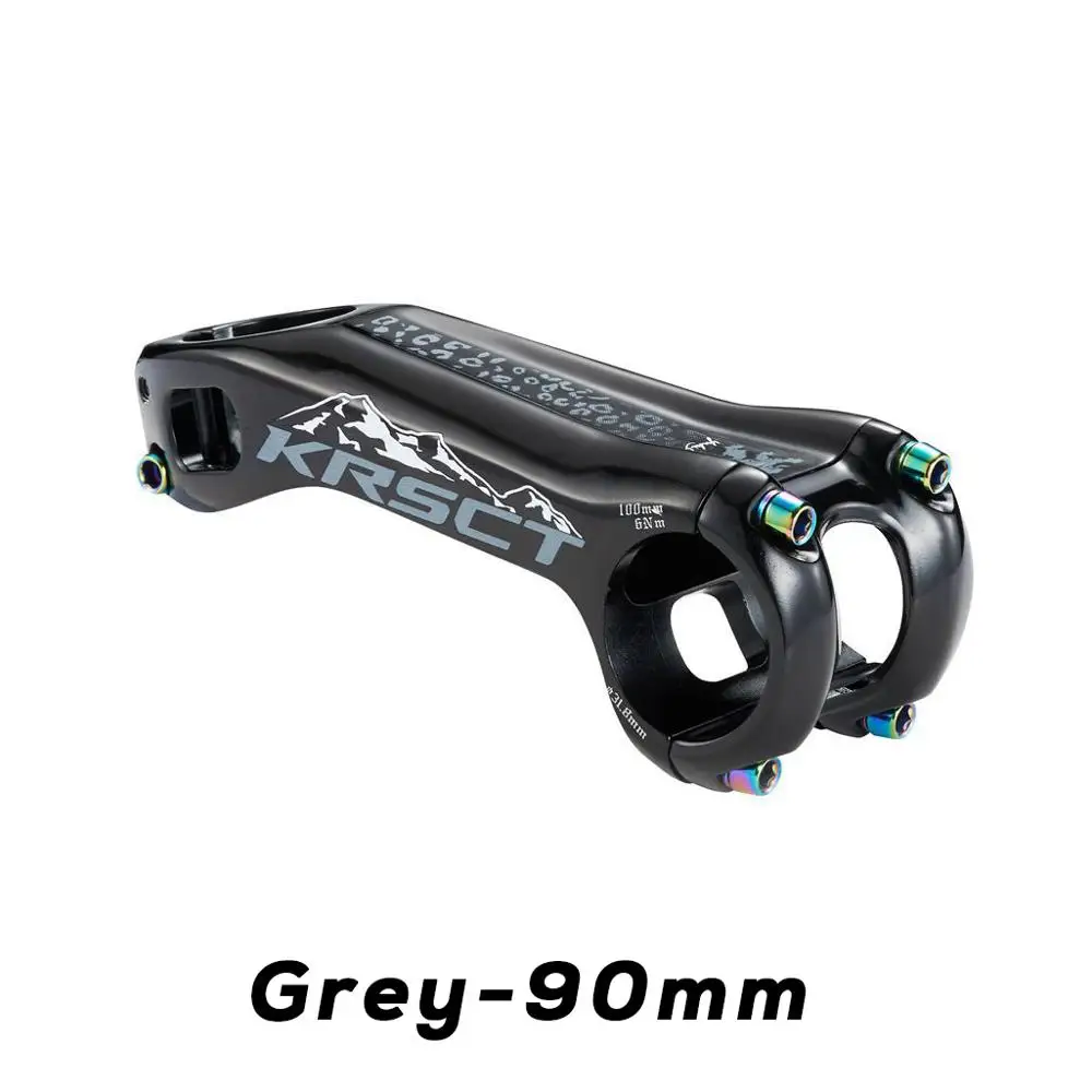 grey-90mm KRSCT руля велосипеда дорожный 20 градусов руля дорожный MTB велосипед Легкая ручка 7075CNC ручка из алюминиевого сплава 28,6/31,8 мм 80/90/100 мм - Цвет: grey-90mm