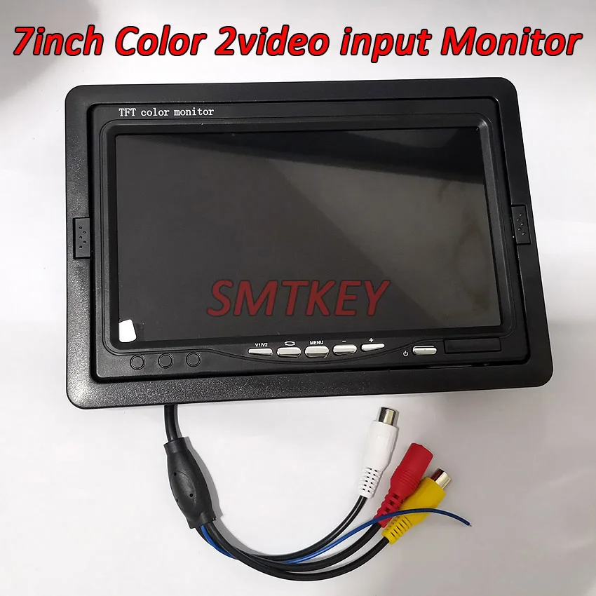 7inch color camera monitor view 2ch video input cctv monitor pal & ntsc auto view car parking monitor