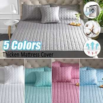 

Thicken Mattress Cover Quilted Bed Fitted Bed Sheet Anti-slip Bed Pad Cover