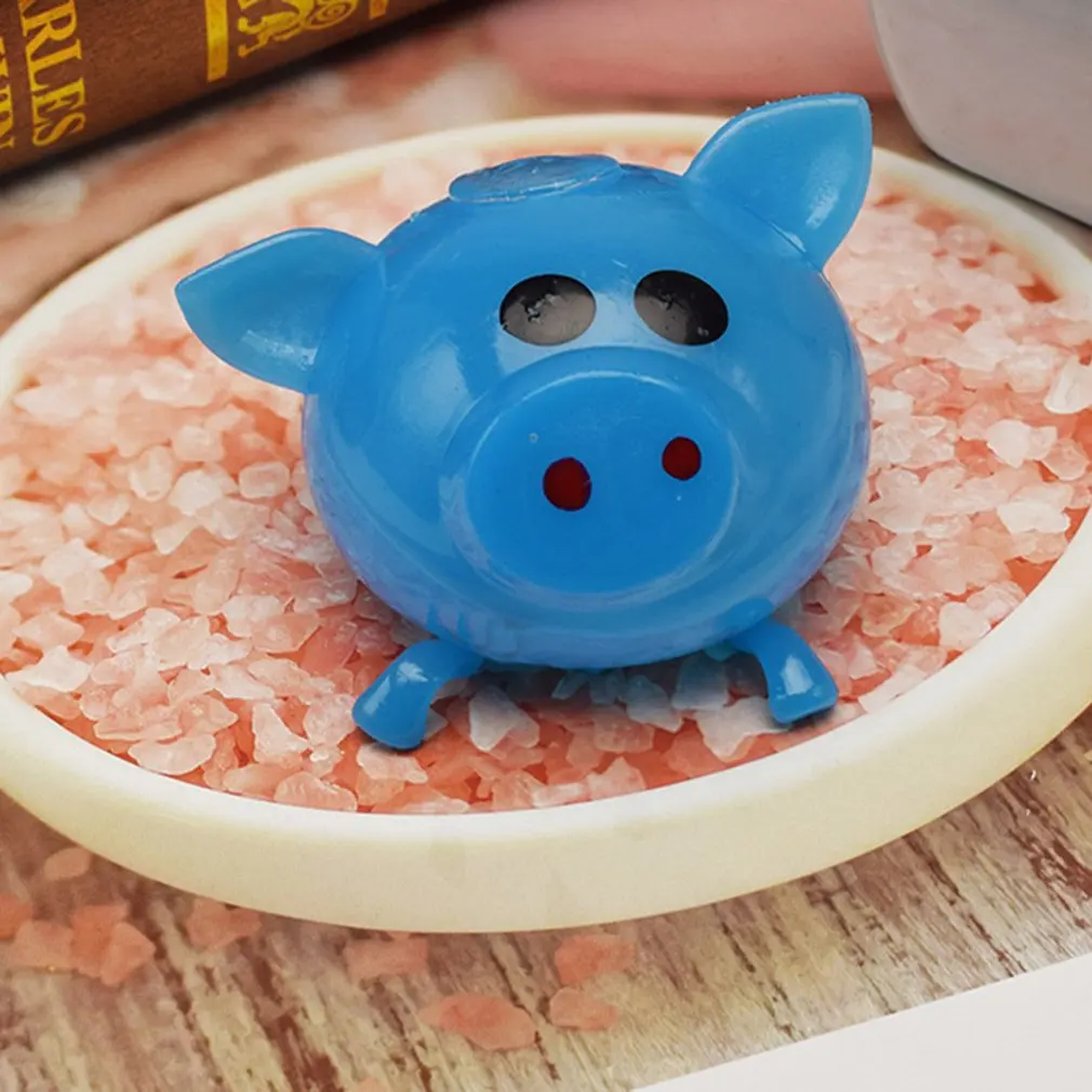 Kids Toys Jello Pig Cute Anti Stress Splat Water Pig Ball Vent Toy Venting Sticky Pig Non-Toxic Clear Relief Stress Toys