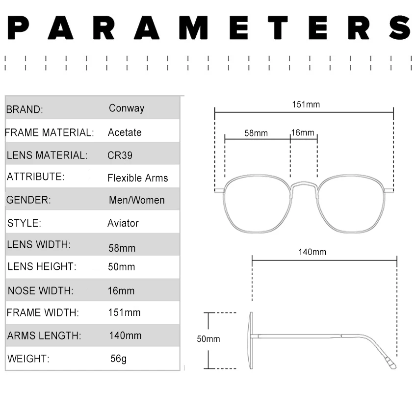 Большие солнцезащитные очки Conway для мужчин и женщин большие треугольные кошачий