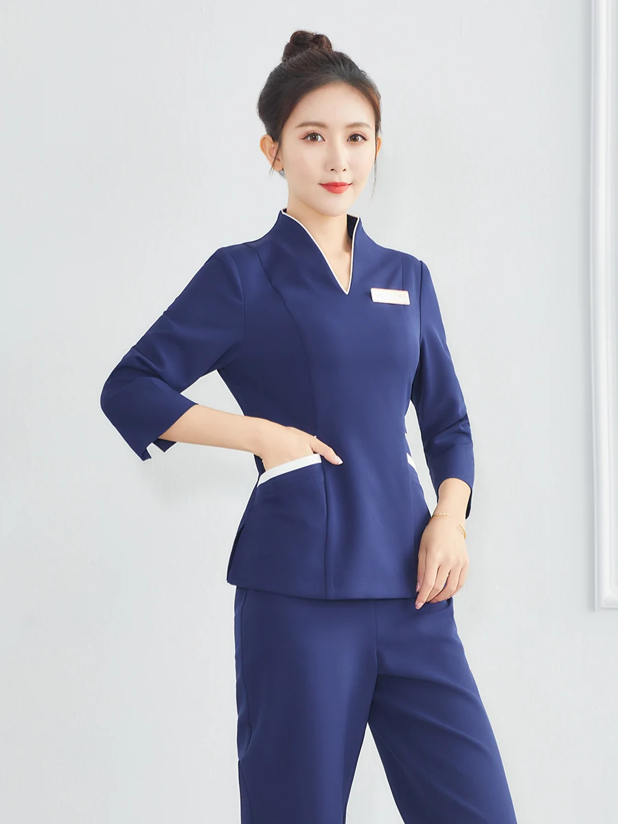 Beautician work clothes female autumn winter health salon technician clothing beauty salon high-end skin management clothing