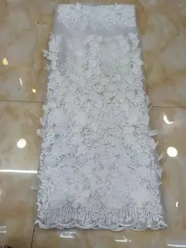 

Soft Latest Embroidered 3d Lace Fabric White Red African Lace Fabric 2020 High Quality Lace Tulle French Lace With 3d Flower